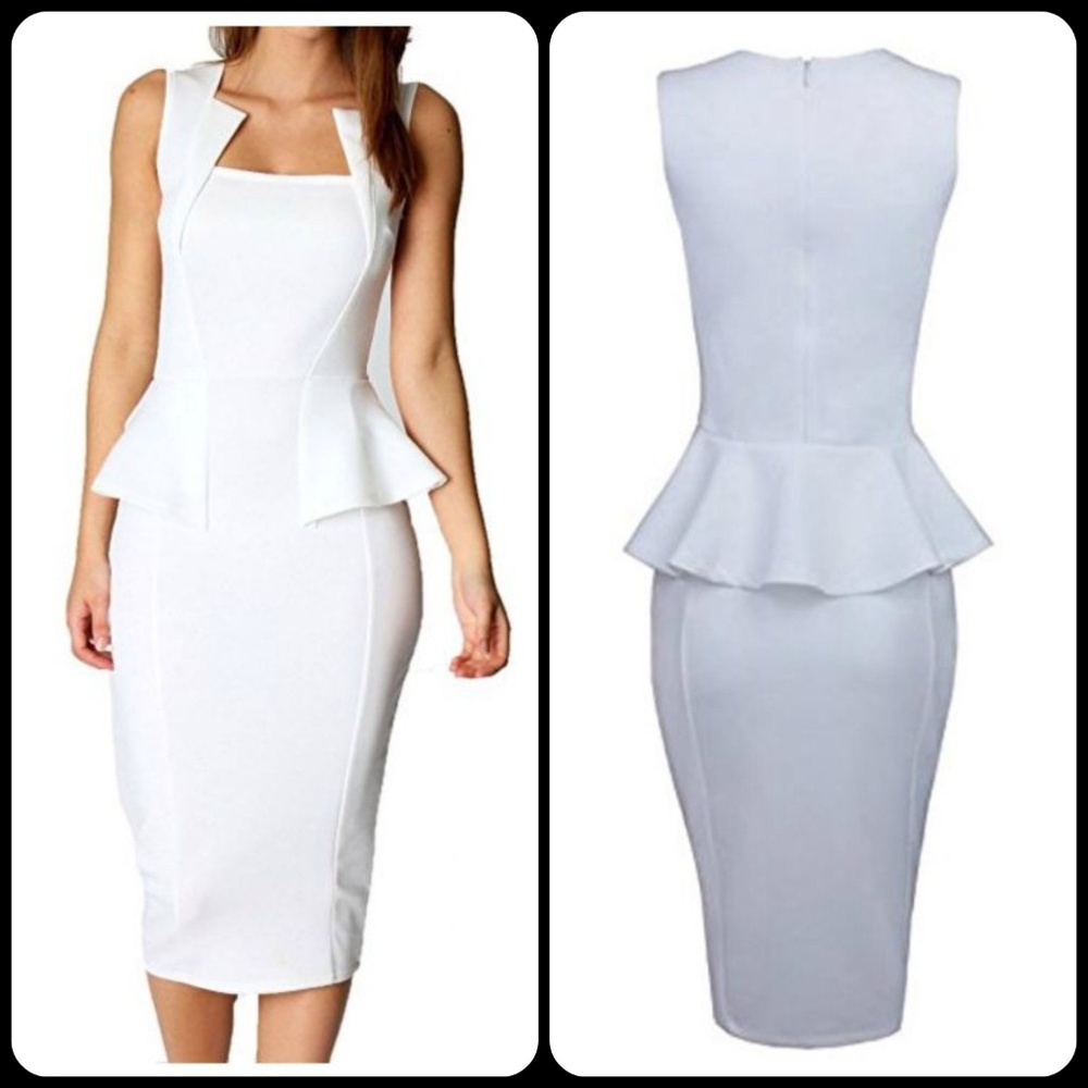 Women's peplum midi dress